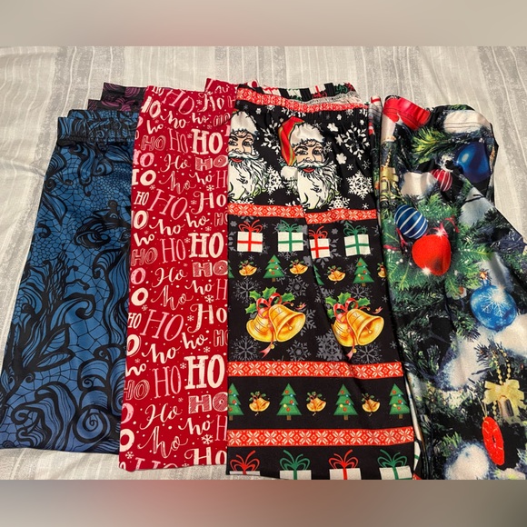 Pants - Festive Christmas Themed Leggings 3 Christmas 1 Halloween